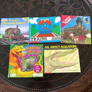 Trains & Reptiles Children's Book Bundle